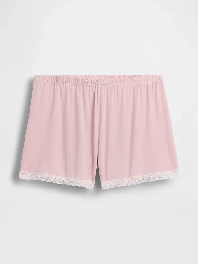 En Yumuşak Modal Dantel Süslemeli Pijama Şortu