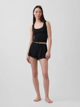 En Yumuşak Modal Dantel Süslemeli Pijama Tank Top