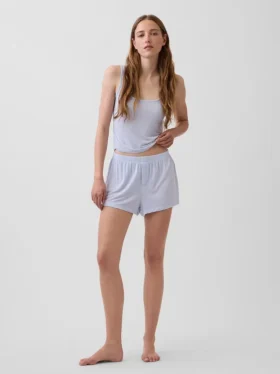 En Yumuşak Modal Ribana Pijama Şortları