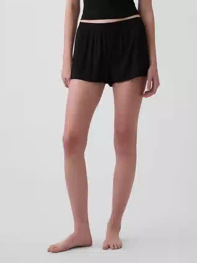 En Yumuşak Modal Ribana Pijama Şortları
