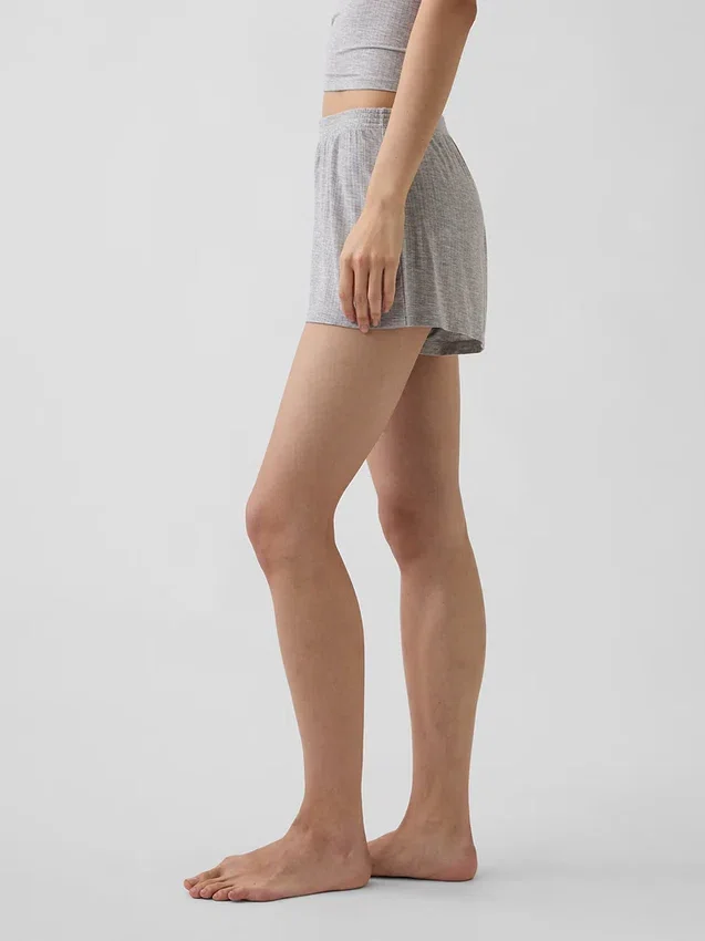 En Yumuşak Modal Ribana Pijama Şortları