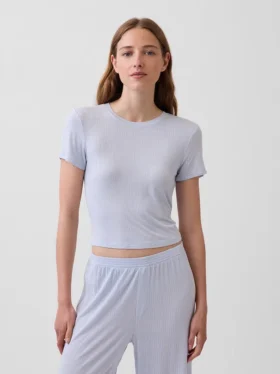 En Yumuşak Modal Ribana Pijama Tişörtü