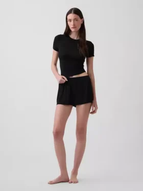 En Yumuşak Modal Ribana Pijama Tişörtü