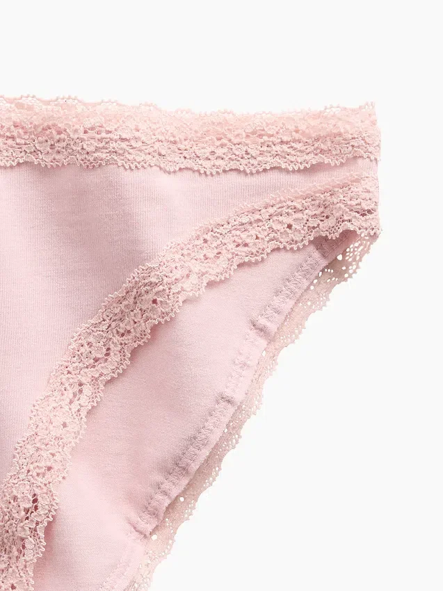En Yumuşak Organik Streç Pamuklu Dantel Kenarlı Bikini