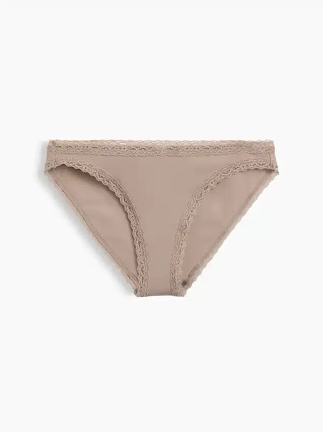 En Yumuşak Organik Streç Pamuklu Dantel Kenarlı Bikini