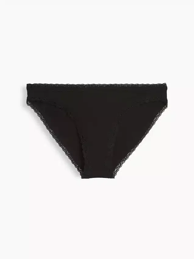 En Yumuşak Organik Streç Pamuklu Dantel Kenarlı Bikini