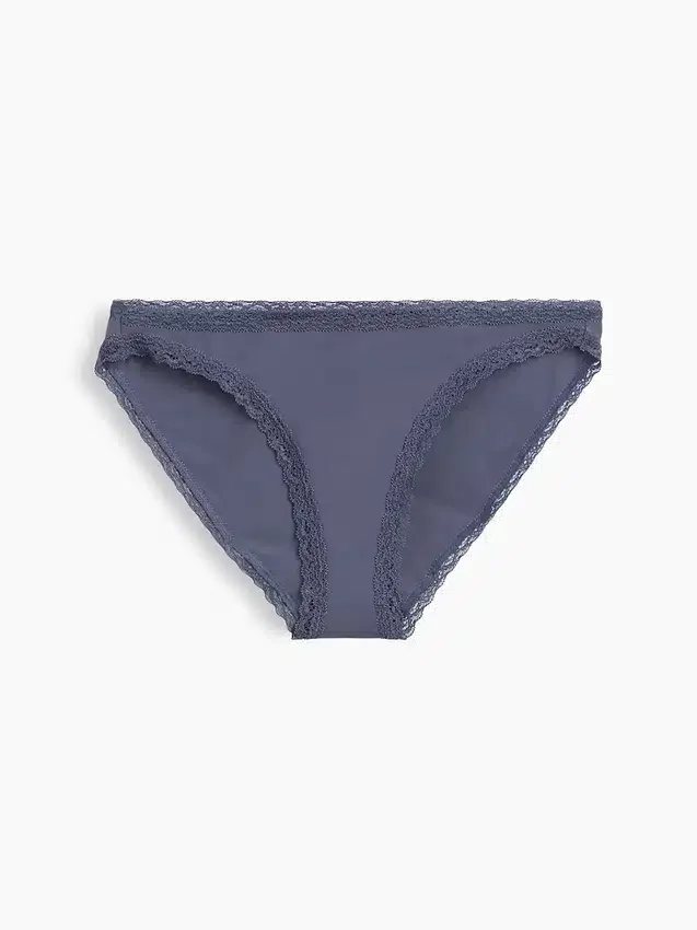 En Yumuşak Organik Streç Pamuklu Dantel Kenarlı Bikini