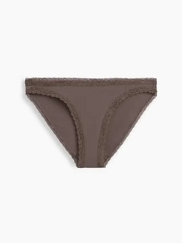 En Yumuşak Organik Streç Pamuklu Dantel Kenarlı Bikini