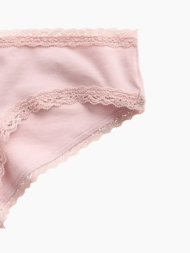 En Yumuşak Organik Streç Pamuklu Dantel Süslemeli Cheeky Hipster