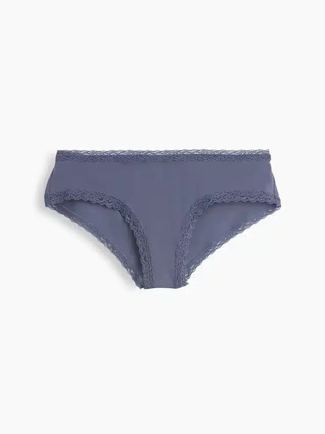 En Yumuşak Organik Streç Pamuklu Dantel Süslemeli Cheeky Hipster