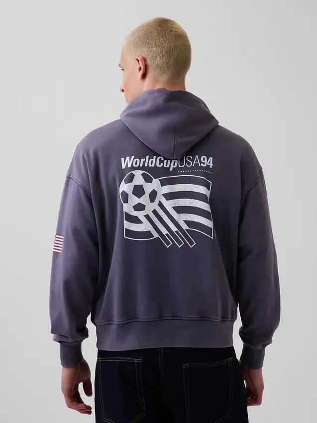 FIFA Dünya Kupası™ Vintagesoft Havlu Kumaş Oversized Kapüşonlu Sweatshirt
