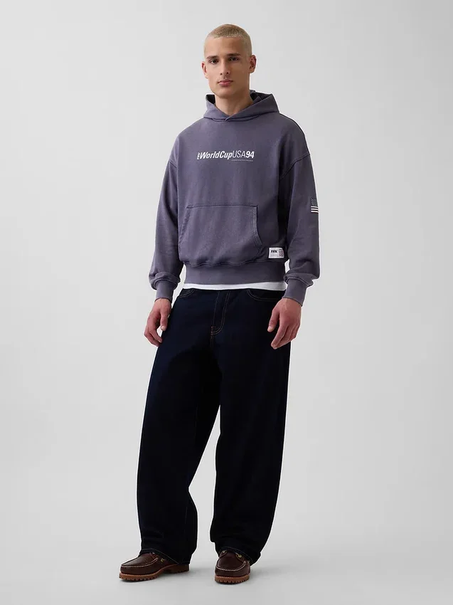 FIFA Dünya Kupası™ Vintagesoft Havlu Kumaş Oversized Kapüşonlu Sweatshirt