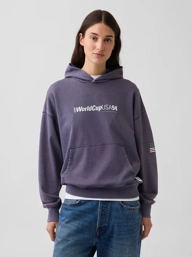 FIFA Dünya Kupası™ Vintagesoft Havlu Kumaş Oversized Kapüşonlu Sweatshirt
