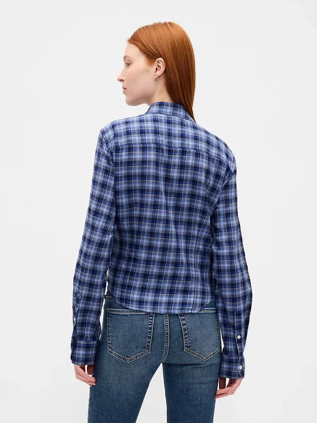 Flanel Dar Kesim Ekose Gömlek