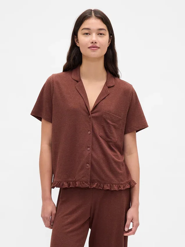 Fırfırlı Pijama Gömleği