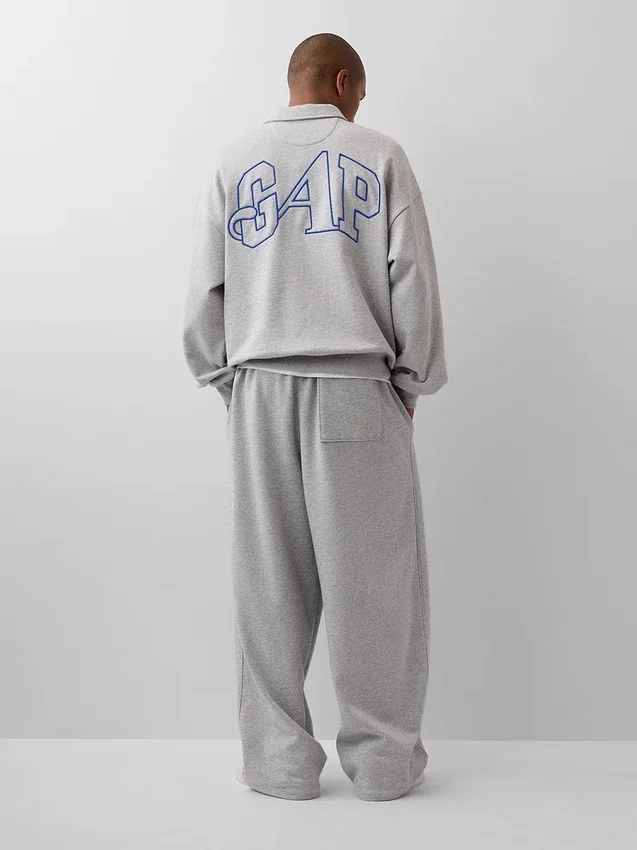 GAP × Awake Ny Ağır Dokuma Oversized Çeyrek Fermuarlı Kazak