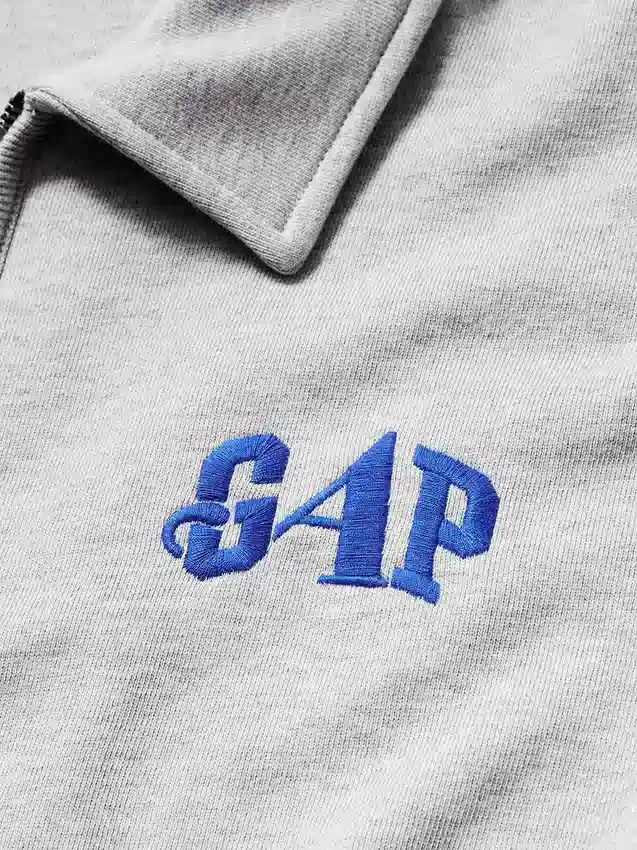 GAP × Awake Ny Ağır Dokuma Oversized Çeyrek Fermuarlı Kazak