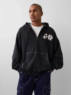 Gap × Awake Ny Ağır Dokuma Oversized Logolu Fermuarlı Kapüşonlu Sweatshirt
