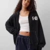 Gap × Awake Ny Ağır Dokuma Oversized Logolu Fermuarlı Kapüşonlu Sweatshirt