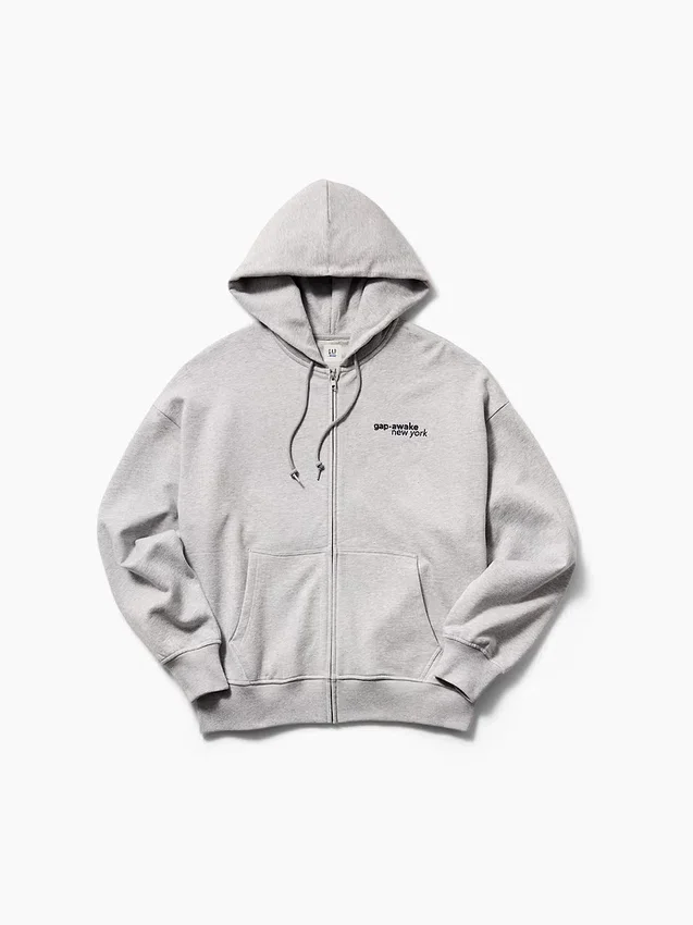 Gap × Awake Ny Ağır Dokuma Oversized Logolu Fermuarlı Kapüşonlu Sweatshirt