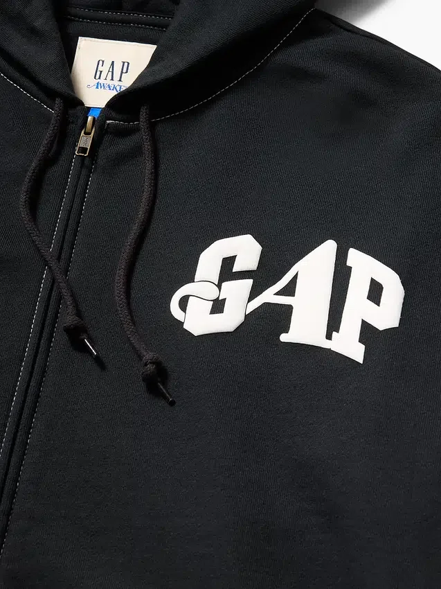 Gap × Awake Ny Ağır Dokuma Oversized Logolu Fermuarlı Kapüşonlu Sweatshirt
