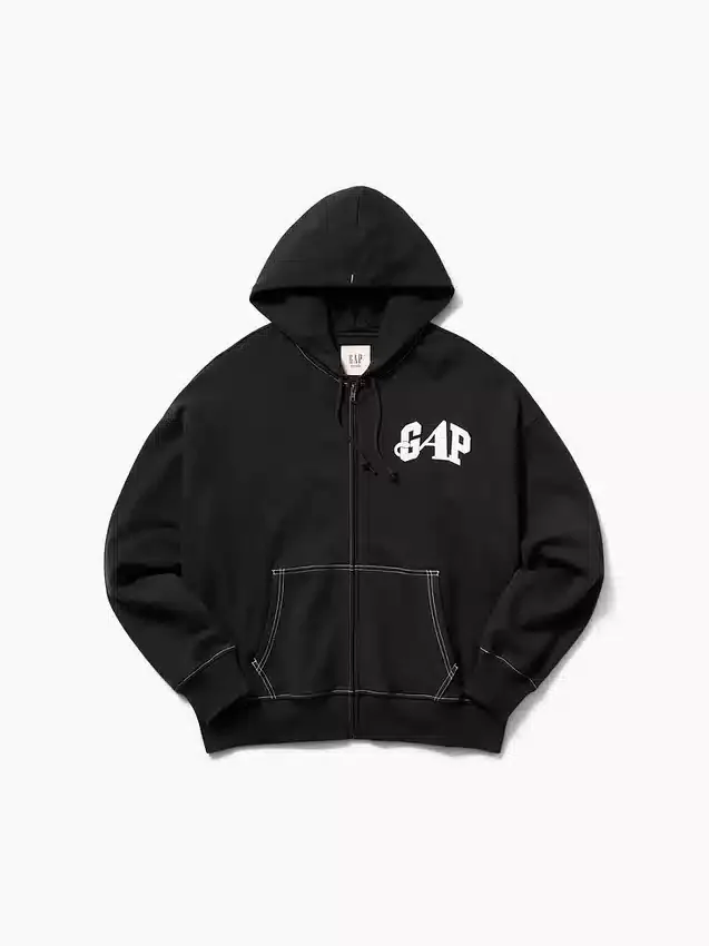 Gap × Awake Ny Ağır Dokuma Oversized Logolu Fermuarlı Kapüşonlu Sweatshirt