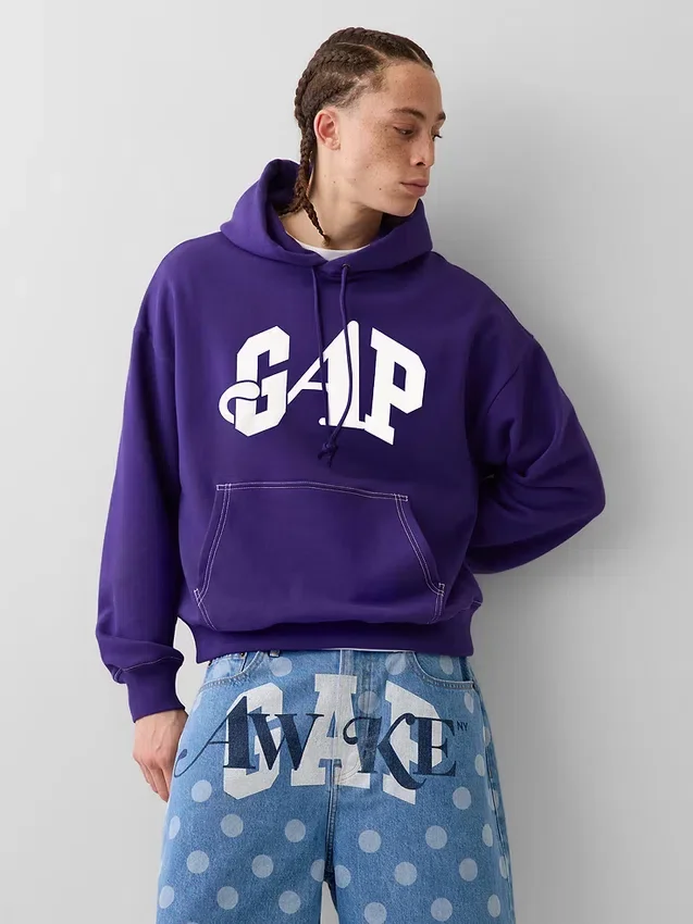 GAP × Awake Ny Ağır Kaliteli Oversized Logolu Kapüşonlu Sweatshirt