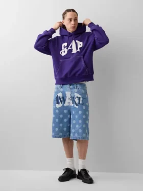 GAP × Awake Ny Ağır Kaliteli Oversized Logolu Kapüşonlu Sweatshirt