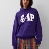 GAP × Awake Ny Ağır Kaliteli Oversized Logolu Kapüşonlu Sweatshirt
