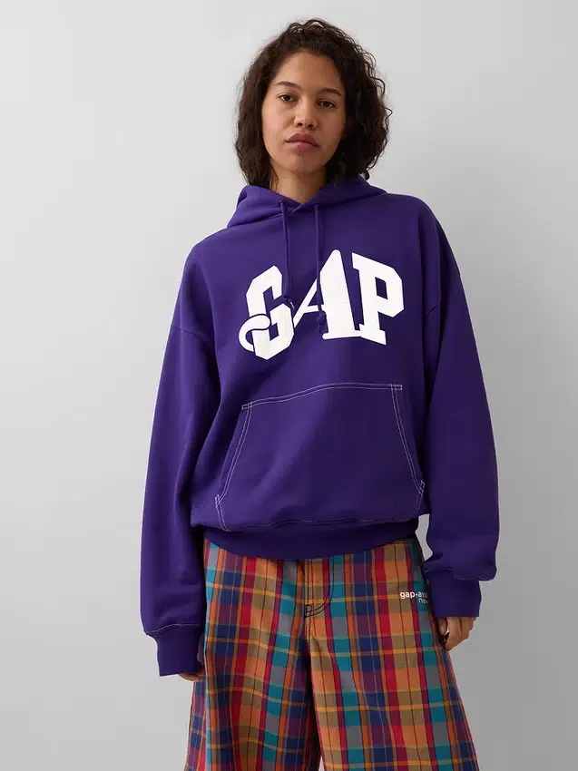 GAP × Awake Ny Ağır Kaliteli Oversized Logolu Kapüşonlu Sweatshirt