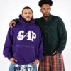 GAP × Awake Ny Ağır Kaliteli Oversized Logolu Kapüşonlu Sweatshirt