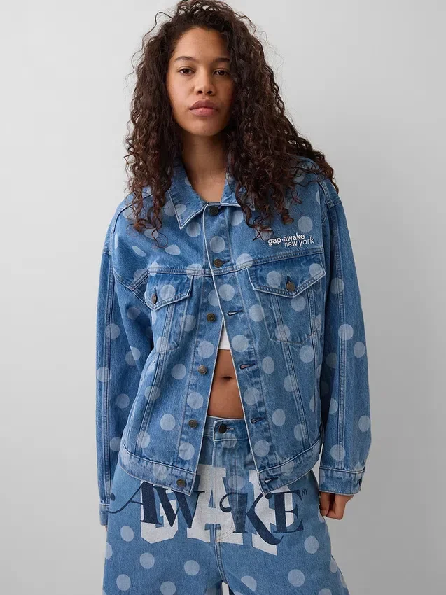 GAP × Awake Ny Oversized Noktalı İkonik Denim Ceket