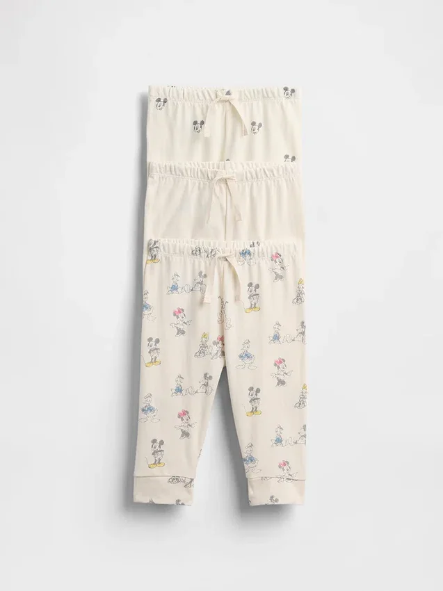 GAP × Disney Baby Organik Pamuklu Çekip Giyilen Pantolonlar (3'lü Paket)