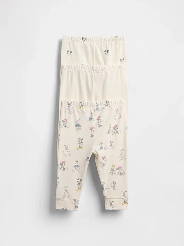 GAP × Disney Baby Organik Pamuklu Çekip Giyilen Pantolonlar (3'lü Paket)