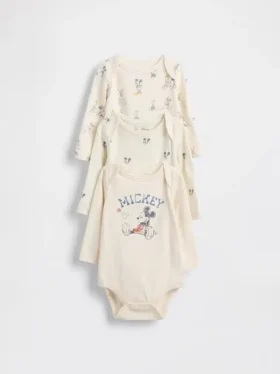 GAP × Disney Baby Organik Pamuklu Çıtçıtlı Body (3'lü Paket)