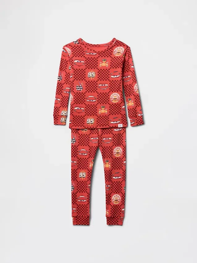 GAP × Disney Bebek & Yürümeye Başlayan Çocuk Cars Organik Fırçalanmış Pamuklu Pijama Seti
