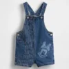 GAP × Disney Bebek & Yürümeye Başlayan Çocuk Denim Şortlu Tulum