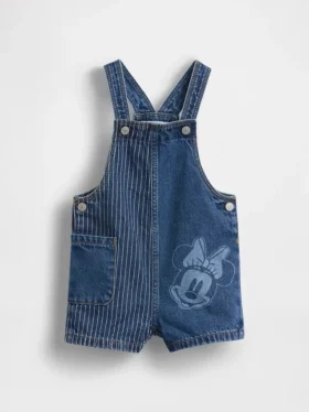 GAP × Disney Bebek & Yürümeye Başlayan Çocuk Denim Şortlu Tulum