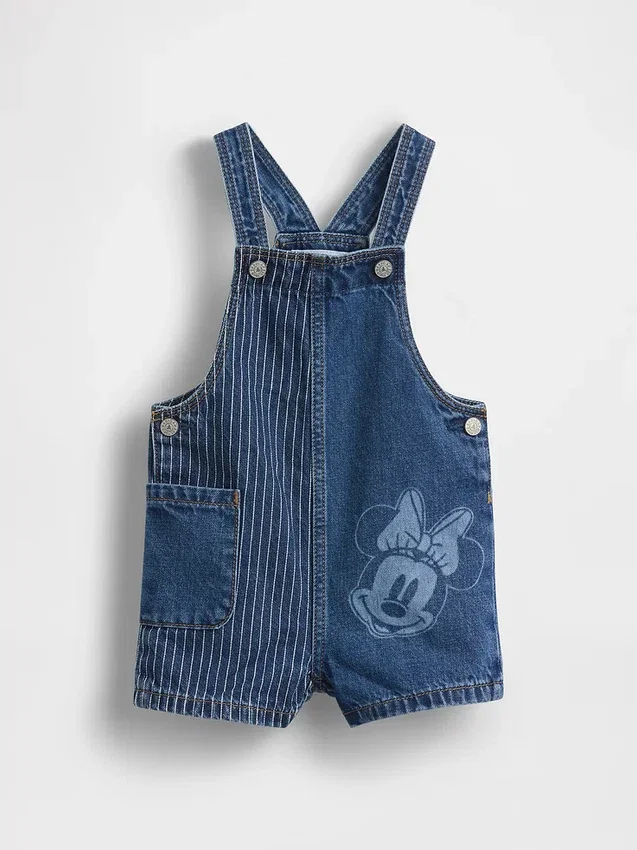 GAP × Disney Bebek & Yürümeye Başlayan Çocuk Denim Şortlu Tulum