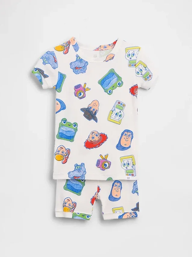 Gap × Disney Bebek & Yürümeye Başlayan Çocuk Organik Fırçalanmış Pamuklu Pijama Şort Seti