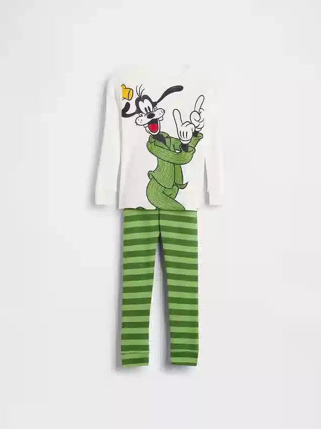 GAP × Disney Bebek & Yürümeye Başlayan Çocuk Organik Fırçalanmış Pamuklu Pijama Seti