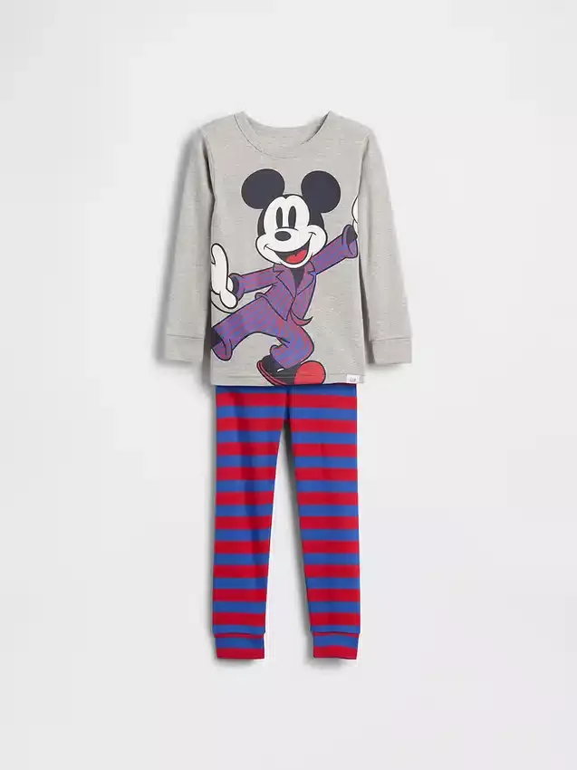 GAP × Disney Bebek & Yürümeye Başlayan Çocuk Organik Fırçalanmış Pamuklu Pijama Seti