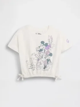 Gap × Disney Bebek & Yürümeye Başlayan Çocuk Organik Pamuklu Fiyonklu Grafik Tişört
