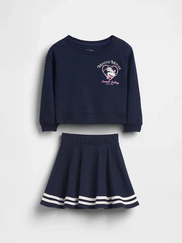 Gap × Disney Bebek & Yürümeye Başlayan Çocuk Vintagesoft Havlu Kumaş Etek-Şort Kombin Seti