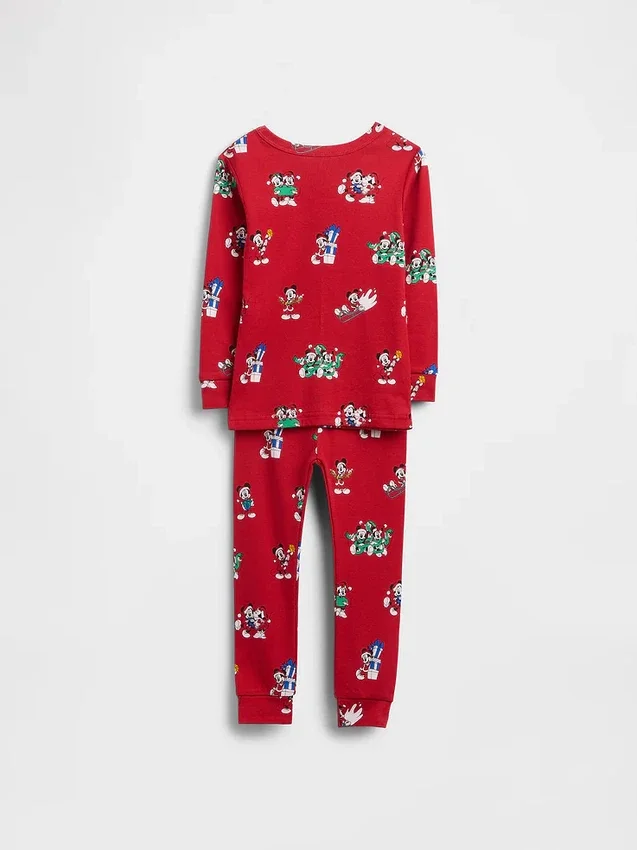 GAP × Disney Çocuk ve Bebek Organik Fırçalanmış Pamuklu Tatil Pijama Seti