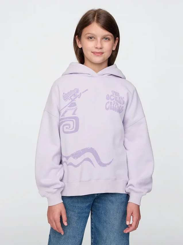 GAP × Disney Çocuk Vintagesoft Oversized Kapüşonlu Sweatshirt