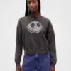 GAP × Disney Tim Burton'ın Noel Öncesi Kabusu Ağır Katlı Kurukafa Sweatshirt