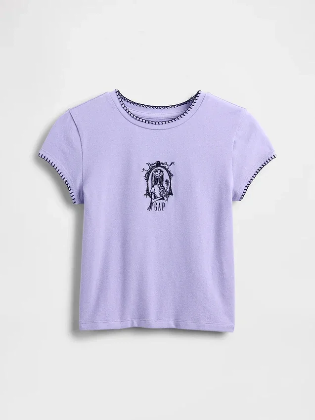 Gap × Disney Tim Burton'ın The Nightmare Before Christmas Çocuk Küçültülmüş Grafik Tişört
