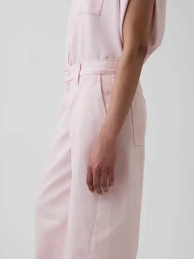 GAP × Hfr Düşük Bel Pembe Bol Barrel Jean'ler, Nicole Benefield Koleksiyonu