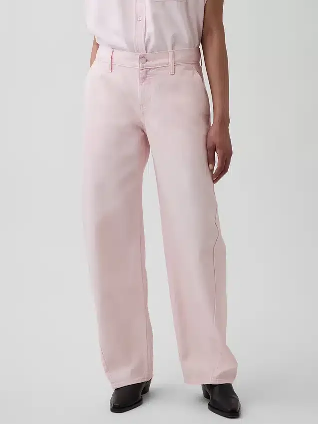 GAP × Hfr Düşük Bel Pembe Bol Barrel Jean'ler, Nicole Benefield Koleksiyonu